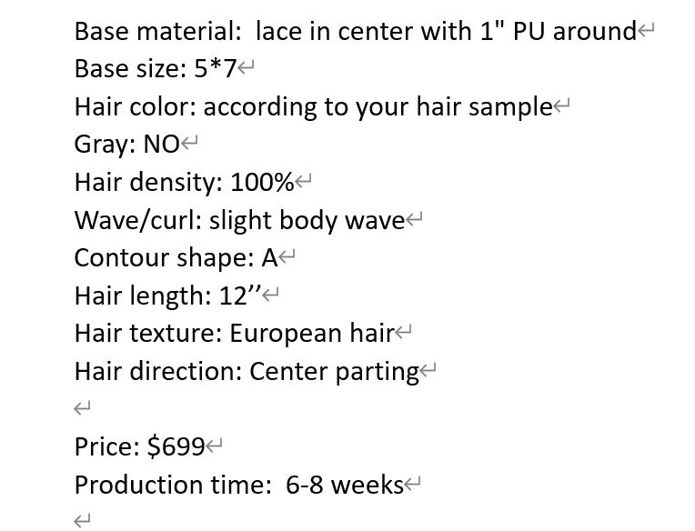 Custom Made Hair System