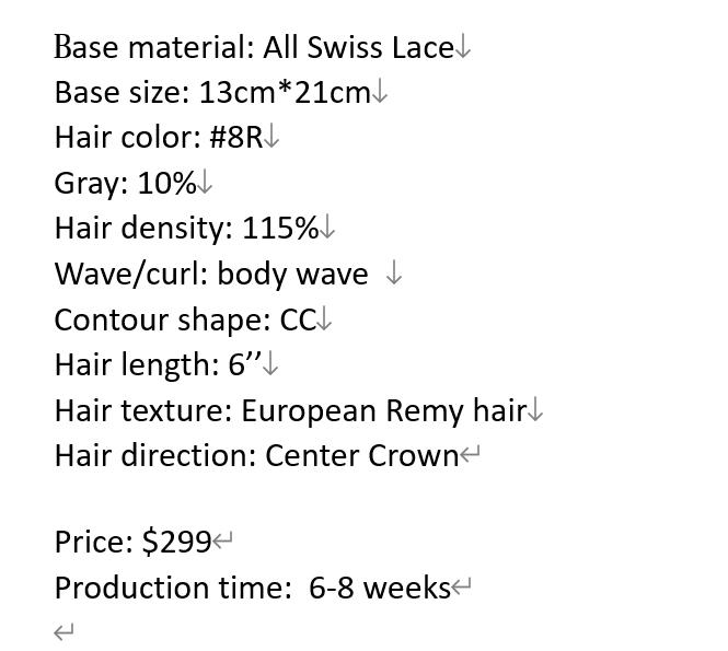 Custom Made Hair System
