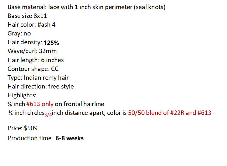 Custom Made Hair System