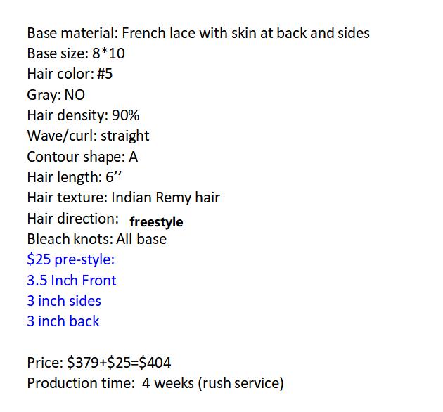 Custom Made Hair System
