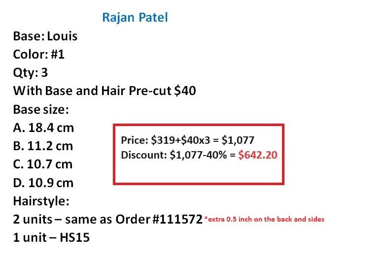 Louis - Color 1 with Base and Hair Pre-cut $40