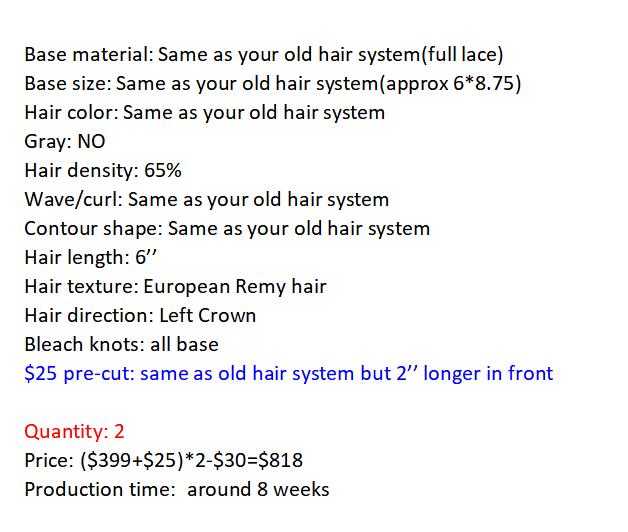 Custom Made Hair System