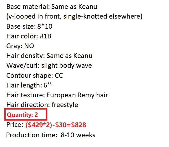 Custom Made Hair System