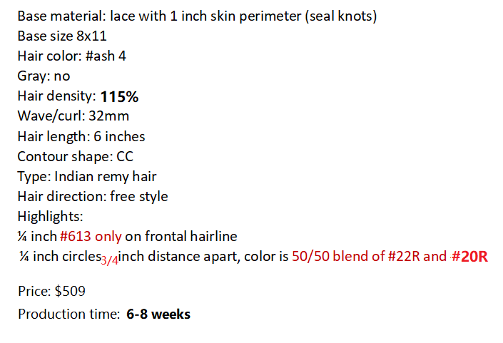 Custom Made Hair System