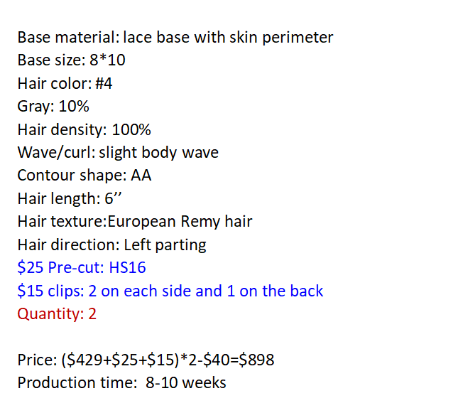 Custom Made Hair System