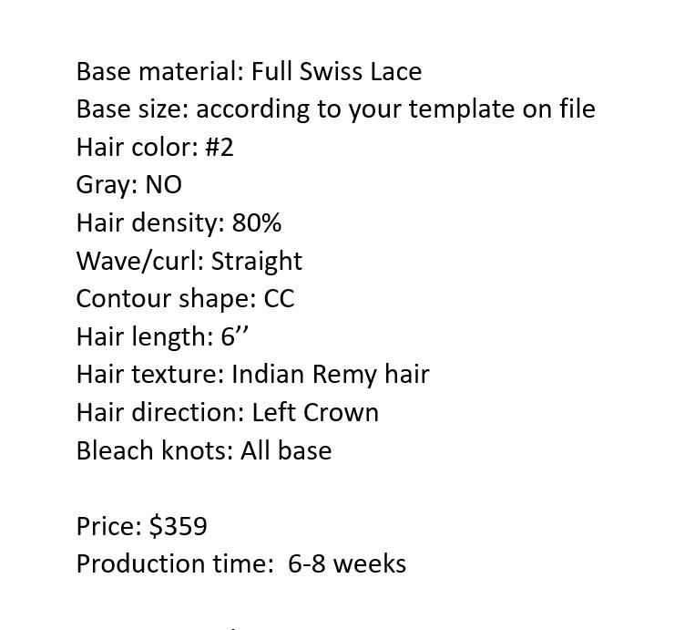 Custom Made Hair System
