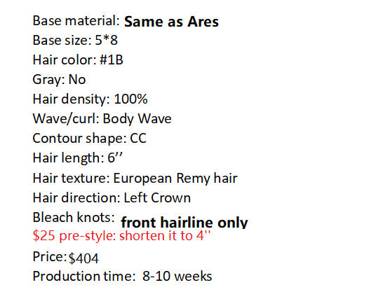 Custom Made Hair System