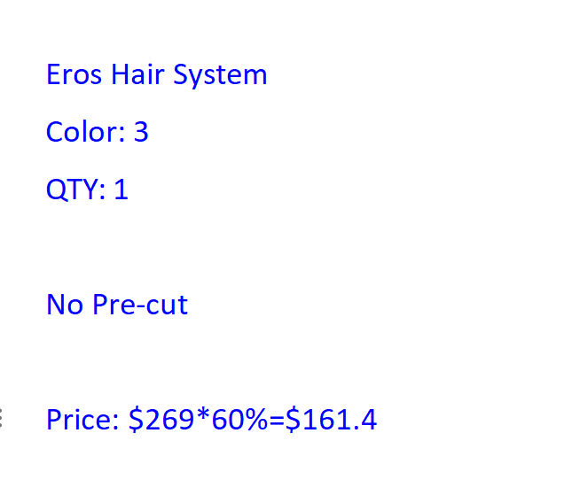 Eros 3 without pre-cut