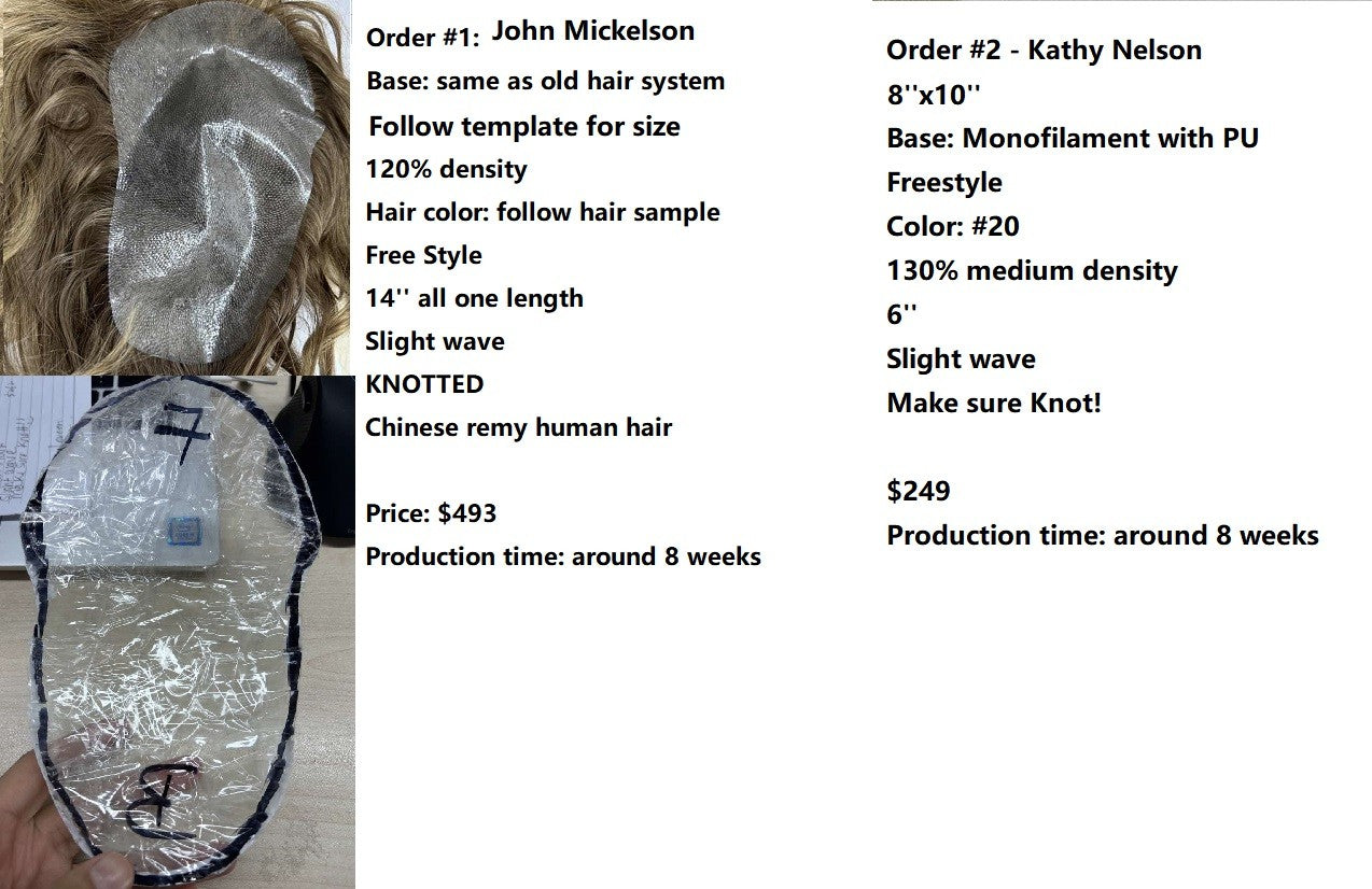 Custom Made Hair System - John Mickelson & Kathy Nelson
