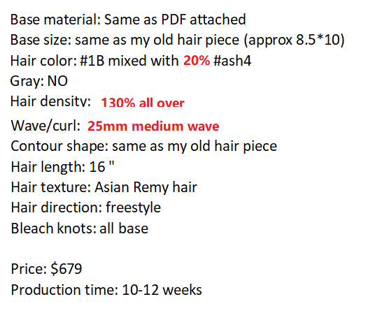 Custom Made Hair System