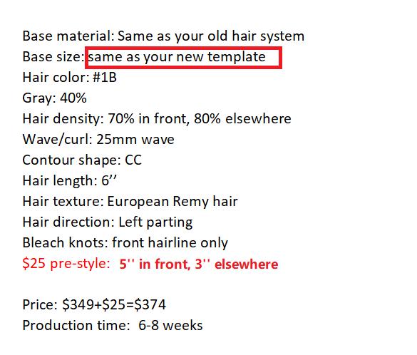 Custom Made Hair System