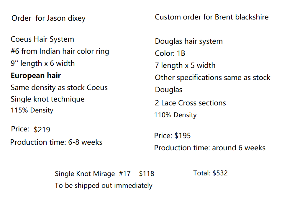 Custom Made Hair System - Jason Dixey & Brent Blackshire