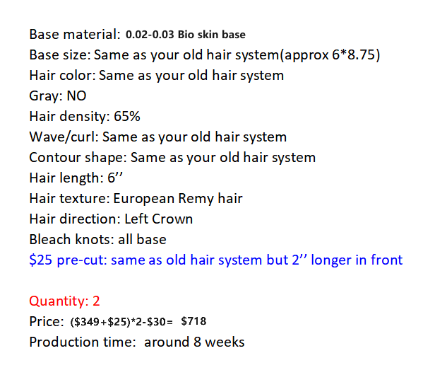 Custom Made Hair System