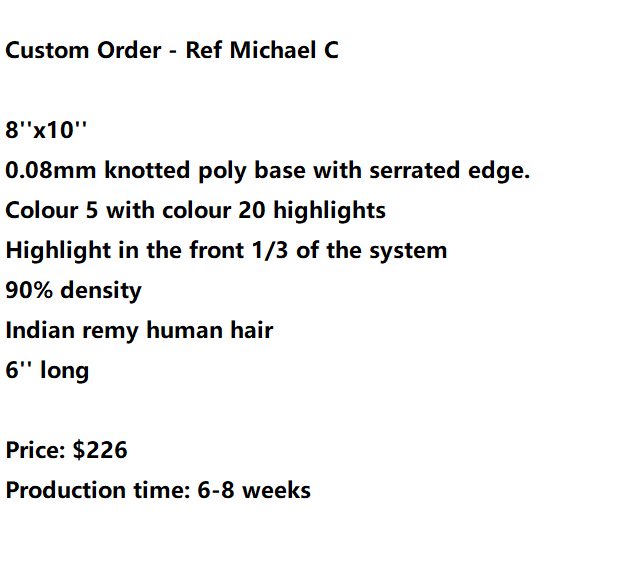Custom Made Hair System