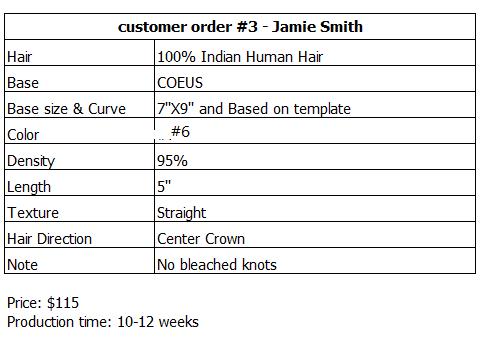 Wholesale Custom Made Hair System for Ajay