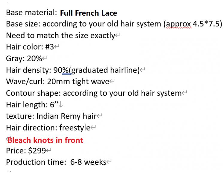 Custom Made Hair System