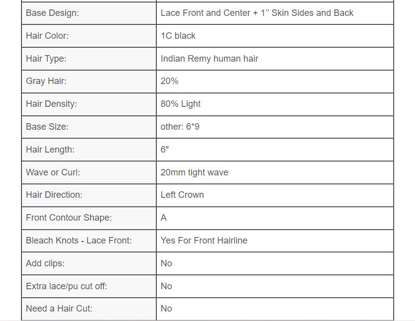 Custom Made Hair System