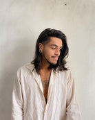 Noah 14'' Men's Long Hair Toupee in 1B Off Black | Men's Long Haircut Style