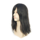 Noah 14'' Men's Long Hair Toupee in 1B Off Black | Men's Long Haircut Style