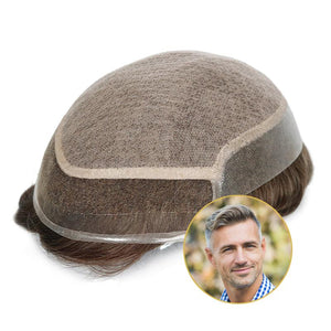 Tyler | Hair System for Men | Natural Scalp Appearance SIZE (width x length): 8'' x 10'' - COLOR: 2 - PRE Base cut 7X10in