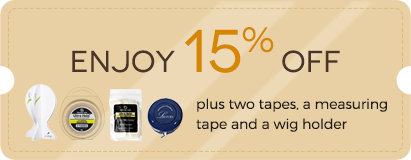 Enjoy 15% off plus two tapes, a measuring tape and a wig holder